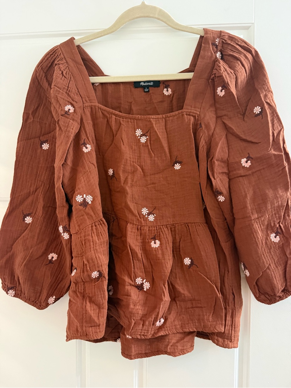 Madewell Rust Square-Neck Top - Picture 5 of 7
